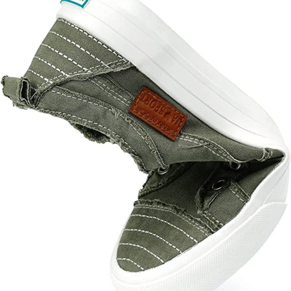 JENN ARDOR Stylish Slip On Sneakers No Laces green - Picture 4 of 12